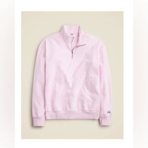 NWT J. Crew Relaxed fit lightweight french terry quarter zip, L, Frosty Lavender